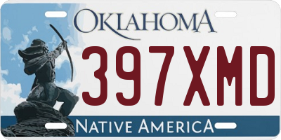 OK license plate 397XMD