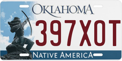 OK license plate 397XOT