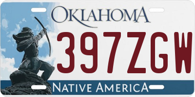OK license plate 397ZGW
