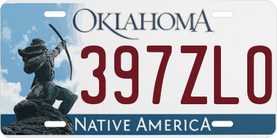 OK license plate 397ZLO