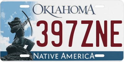 OK license plate 397ZNE