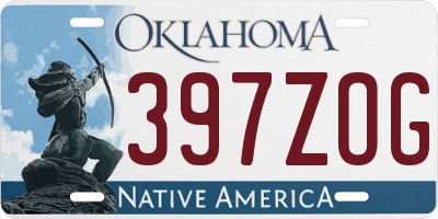 OK license plate 397ZOG