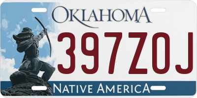 OK license plate 397ZOJ