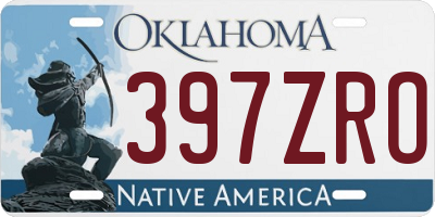 OK license plate 397ZRO