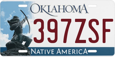 OK license plate 397ZSF