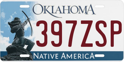 OK license plate 397ZSP