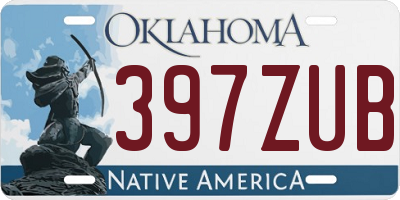 OK license plate 397ZUB