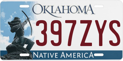 OK license plate 397ZYS