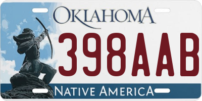 OK license plate 398AAB