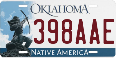 OK license plate 398AAE