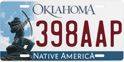 OK license plate 398AAP