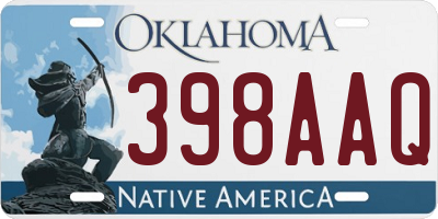 OK license plate 398AAQ