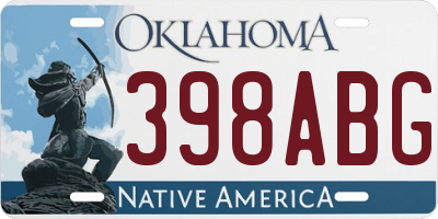 OK license plate 398ABG