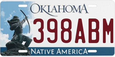 OK license plate 398ABM