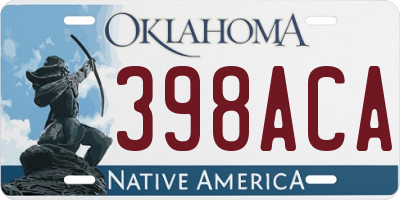 OK license plate 398ACA