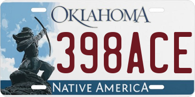 OK license plate 398ACE