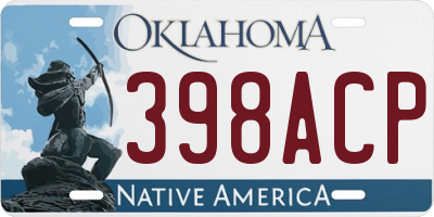 OK license plate 398ACP