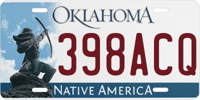 OK license plate 398ACQ