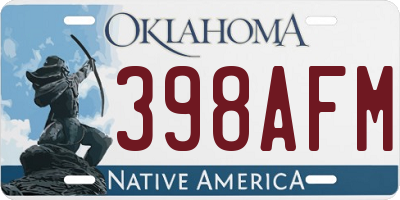 OK license plate 398AFM