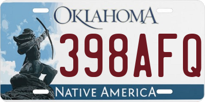 OK license plate 398AFQ