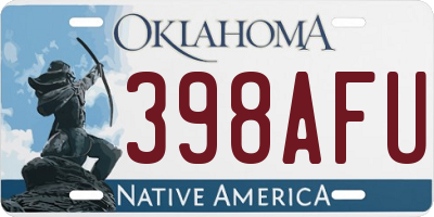 OK license plate 398AFU