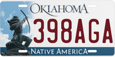 OK license plate 398AGA