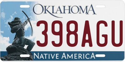 OK license plate 398AGU