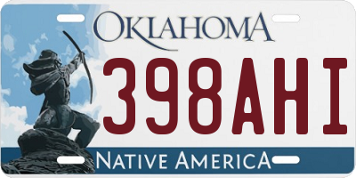 OK license plate 398AHI