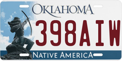 OK license plate 398AIW