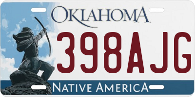 OK license plate 398AJG