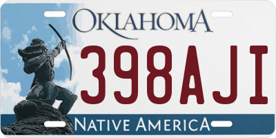OK license plate 398AJI