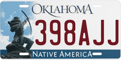 OK license plate 398AJJ