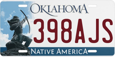 OK license plate 398AJS