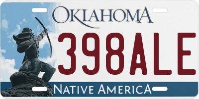 OK license plate 398ALE