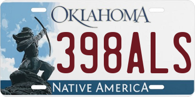 OK license plate 398ALS