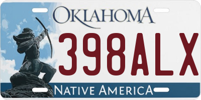 OK license plate 398ALX