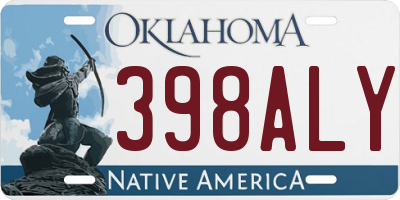 OK license plate 398ALY
