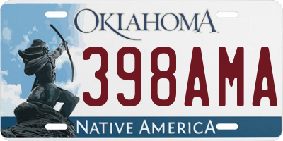 OK license plate 398AMA