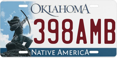 OK license plate 398AMB