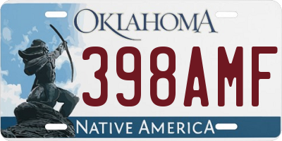OK license plate 398AMF