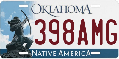 OK license plate 398AMG