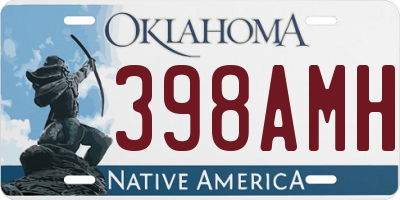 OK license plate 398AMH