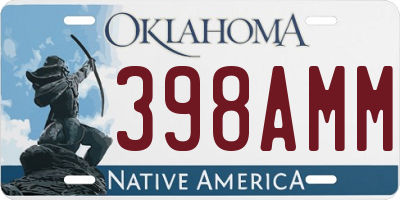 OK license plate 398AMM