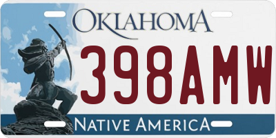OK license plate 398AMW