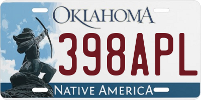 OK license plate 398APL