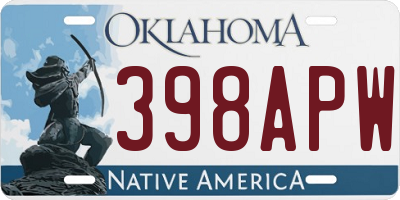 OK license plate 398APW