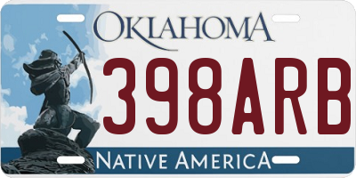 OK license plate 398ARB