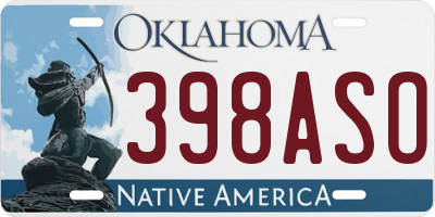 OK license plate 398ASO