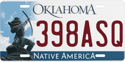 OK license plate 398ASQ