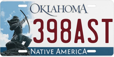 OK license plate 398AST